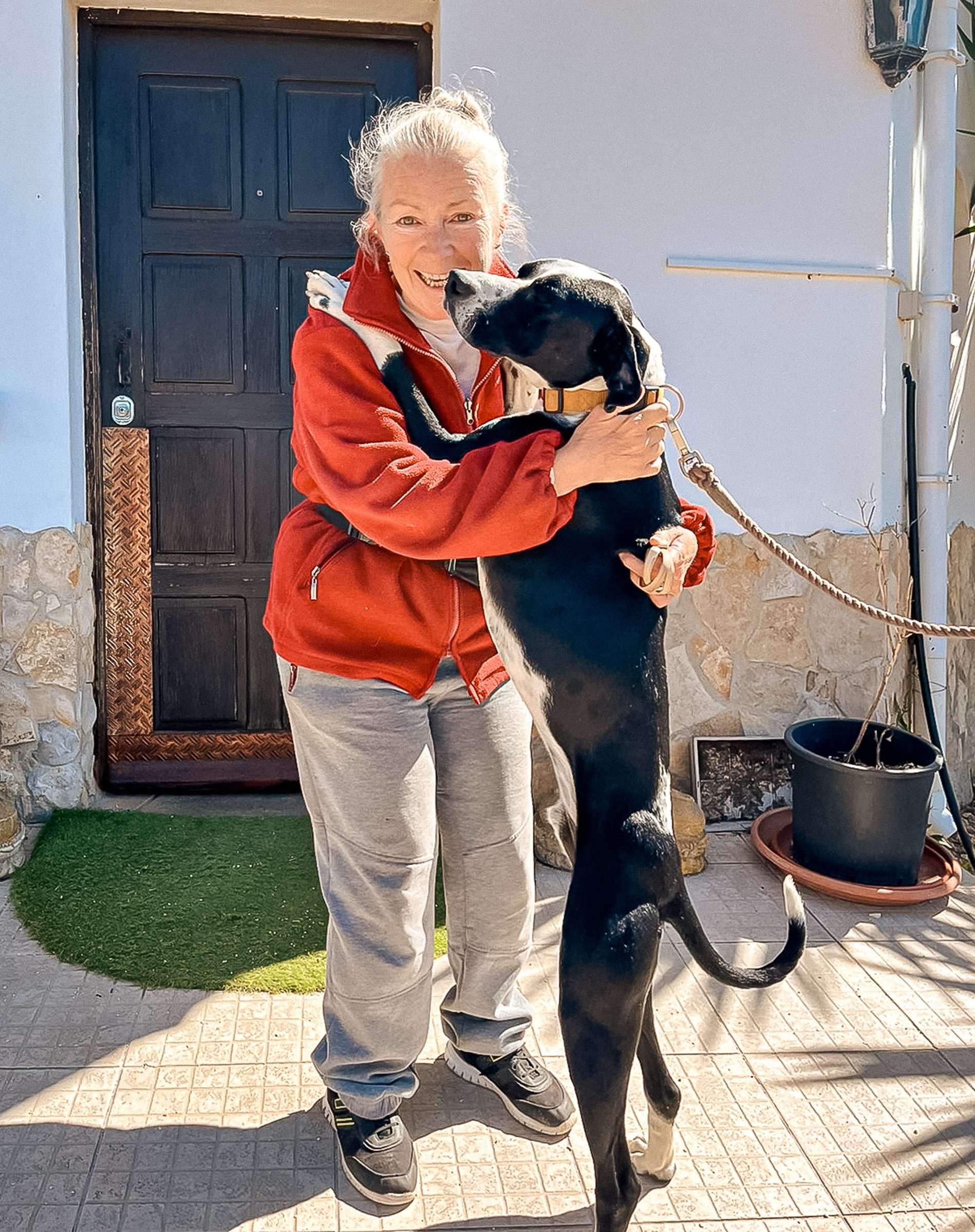Mayday founder Karen Breen with a rescued dog